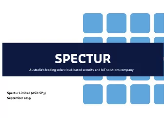 Australias leading solar cloud-based security and IoT solutions company  Spectur Limited