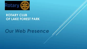 Our Web Presence  Landing  Club  DACdb  Rotary  Facebook  Page  Info  Computer  Website  App  App