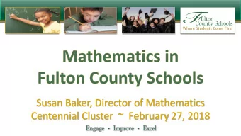 Susan Baker, Director of Mathematics  Centennial Cluster  ~  February 27, 2018  Continuous