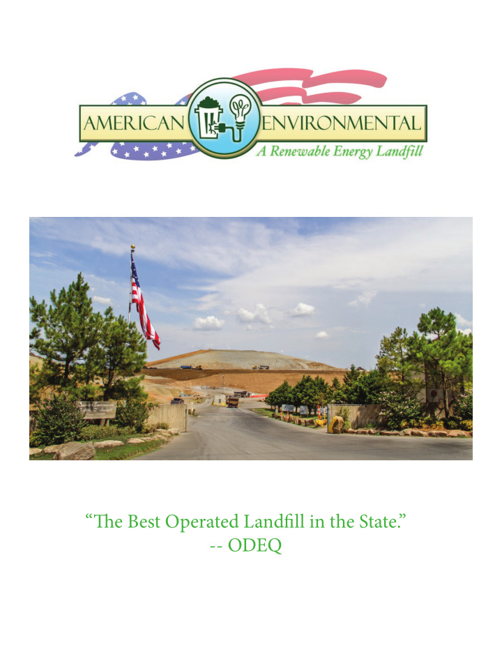 tie best operated landfjll in the state odeq american