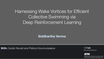 Harnessing Wake Vortices for Efficient Collective Swimming via   Deep Reinforcement Learning