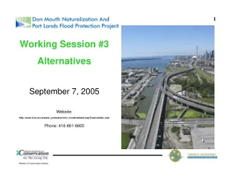Working Session #3  Alternatives  September 7, 2005  Website: