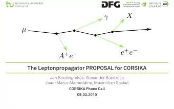 The Leptonpropagator PROPOSAL for CORSIKA  Jan Soedingrekso, Alexander Sandrock  Jean-Marco