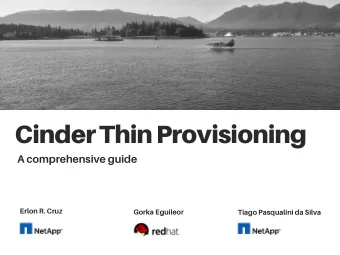 Cinder Thin Provisioning  A comprehensive guide  Erlon R. Cruz  Gorka Eguileor  Tiago Pasqualini da