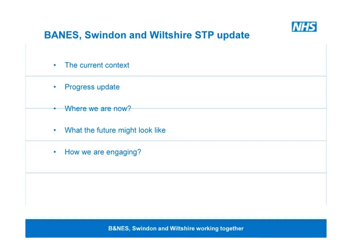 banes swindon and wiltshire stp update