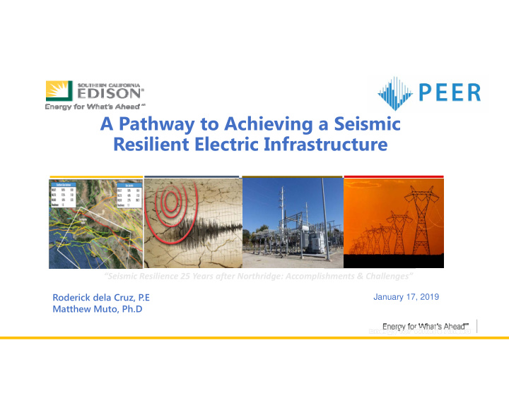 a pathway to achieving a seismic resilient electric