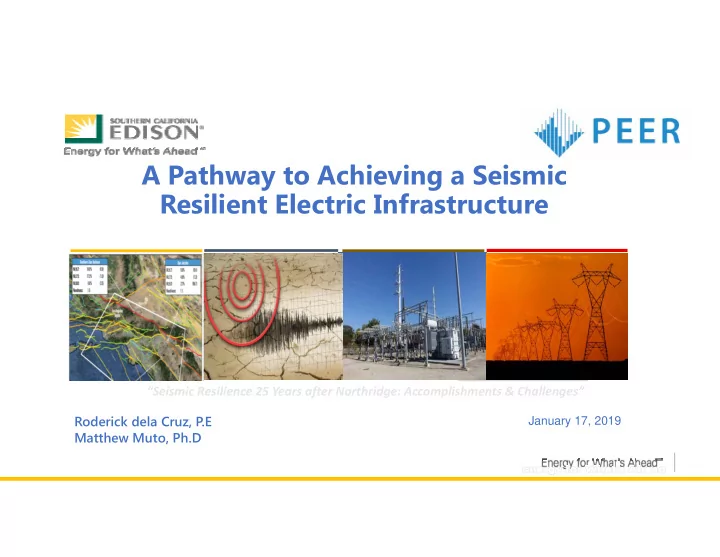 a pathway to achieving a seismic resilient electric