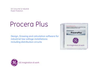 Procera Plus  Design, Drawing and calculation software for  industrial low voltage installations
