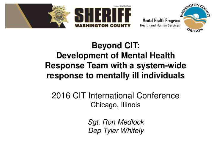 beyond cit development of mental health response team