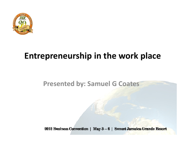 entrepreneurship in the work place
