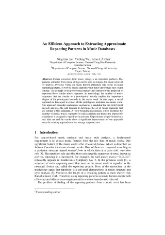 An Efficient Approach to Extracting Approximate  Repeating Patterns in Music Databases Ning-Han Liu