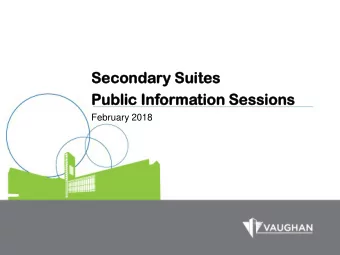 Pu  Public  lic Inf  nforma  ormation  tion Se  Sessi  ssions  ons  February 2018  1  Welcome  come