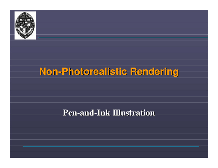 non photorealistic photorealistic rendering rendering non