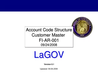 LaGOV  LaGOV  Version 0.1  Updated: 09.08.2008  Agenda    Logistics, Ground Rules &amp;