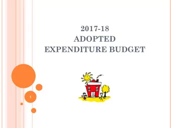 ADOPTED  EXPENDITURE BUDGET  1 BUDGET BASICS  Public school budgetary limits are mainly based upon