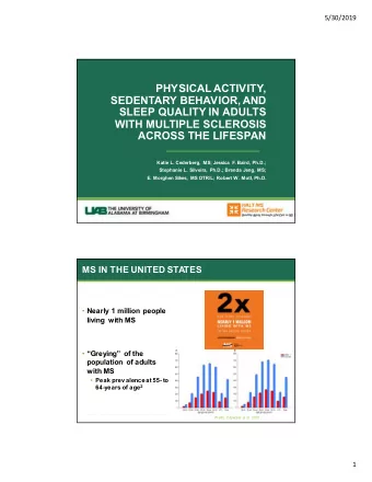 PHYSICAL ACTIVITY,  SEDENTARY BEHAVIOR, AND  SLEEP QUALITY IN ADULTS  WITH MULTIPLE SCLEROSIS