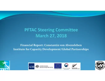 Financial Report: Constantin von Alvensleben  Institute for Capacity Development/Global