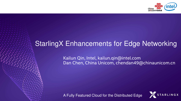 starlingx enhancements for edge networking