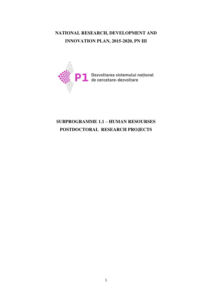 national research development and innovation plan 2015