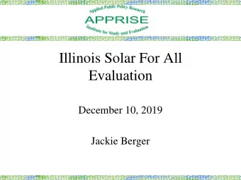 Evaluation  December 10, 2019  Jackie Berger  Presentation Overview  Introduction  Phase I