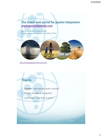 Topics  Context  why did we create a portal?  What is the aim of the portal?  Quick