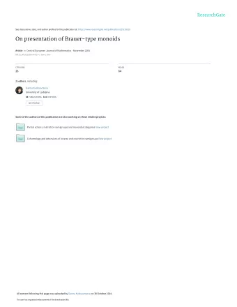 On presentation of Brauer-type monoids Article in Central European Journal of Mathematics