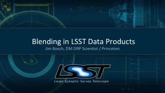Blending in LSST Data Products  Jim Bosch, DM DRP Scientist / Princeton  Blending Families Two