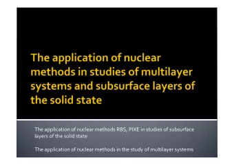 The application of nuclear methods RBS, PIXE in studies of subsurface  layers of the solid state