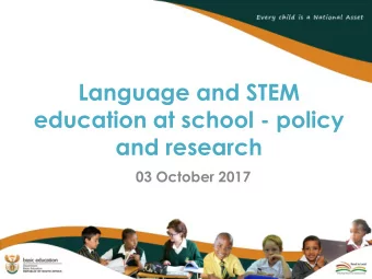 education at school - policy  and research  03 October 2017  OUTLINE  Legislative framework