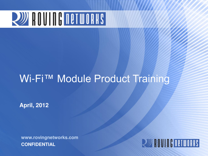 wi fi module product training