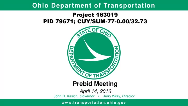 ohio department of transportation