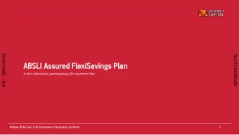 AB  ABSLI  I As  Assured  ured Fle  lexi  xiSavin  avings  gs Pl  Plan  an  A Non-linked