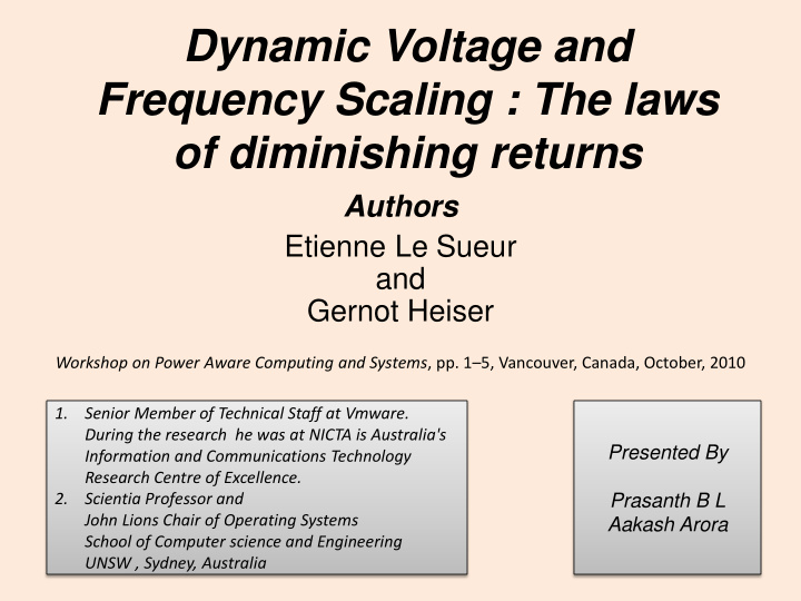 frequency scaling the laws