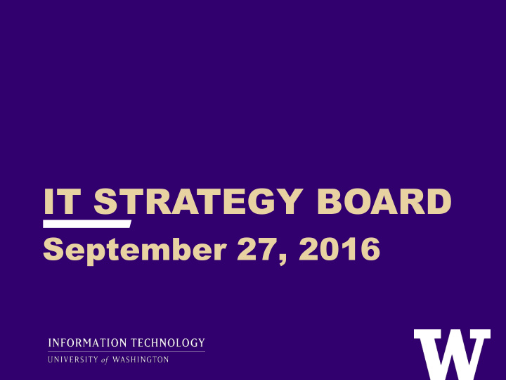 it strategy board