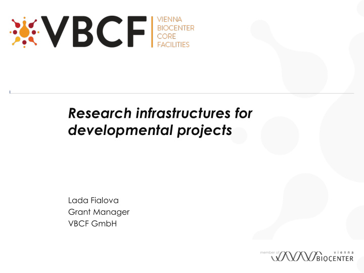 research infrastructures for