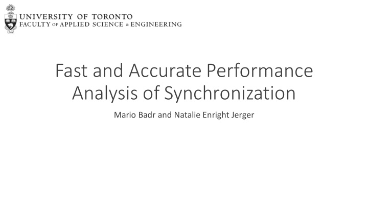 fast and accurate performance analysis of synchronization