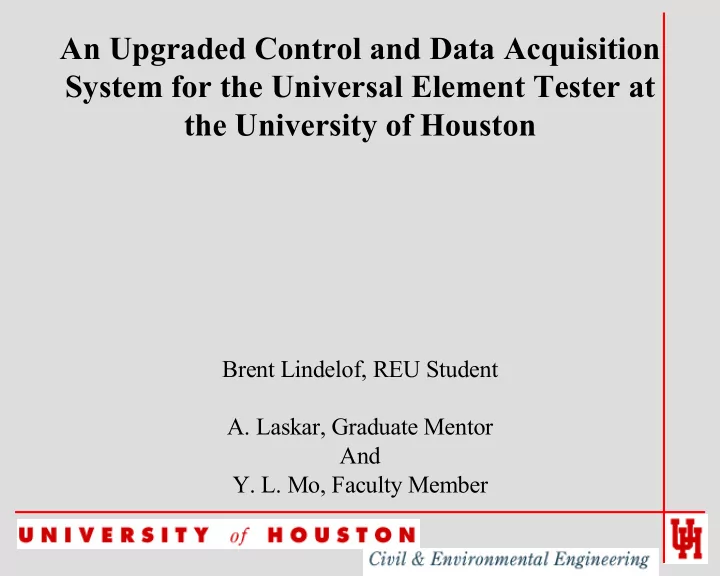 an upgraded control and data acquisition system for the