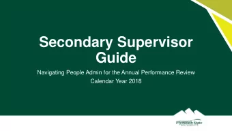 Secondary Supervisor  Guide  Navigating People Admin for the Annual Performance Review  Calendar