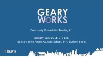 Tuesday, January 28, 7- 9 p.m.  St. Mary of the Angels Catholic School, 1477 Dufferin Street