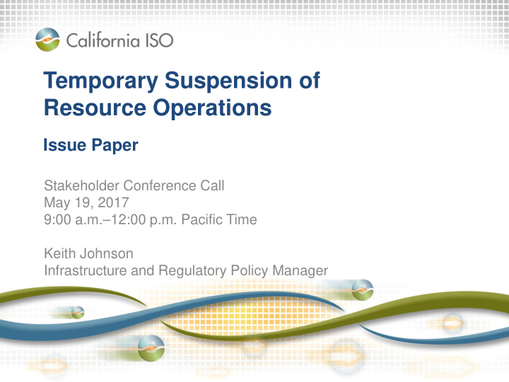 temporary suspension of resource operations