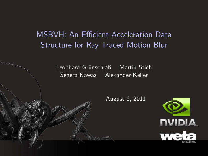 msbvh an efficient acceleration data structure for ray