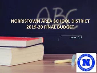 2019-20 FINAL BUDGET  June 2019  2019-20 BUDGET  GOALS ESTABLISHED JAN 2019:  MAINTAIN CURRENT