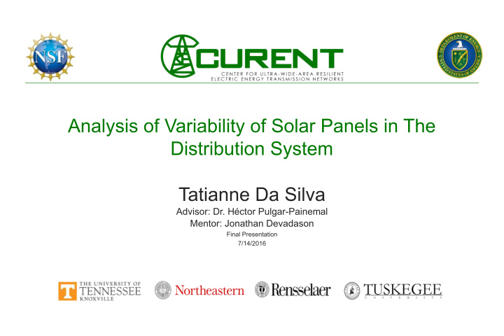 analysis of variability of solar panels in the
