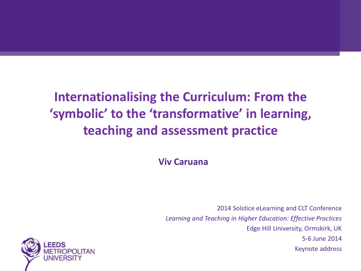 teaching and assessment practice