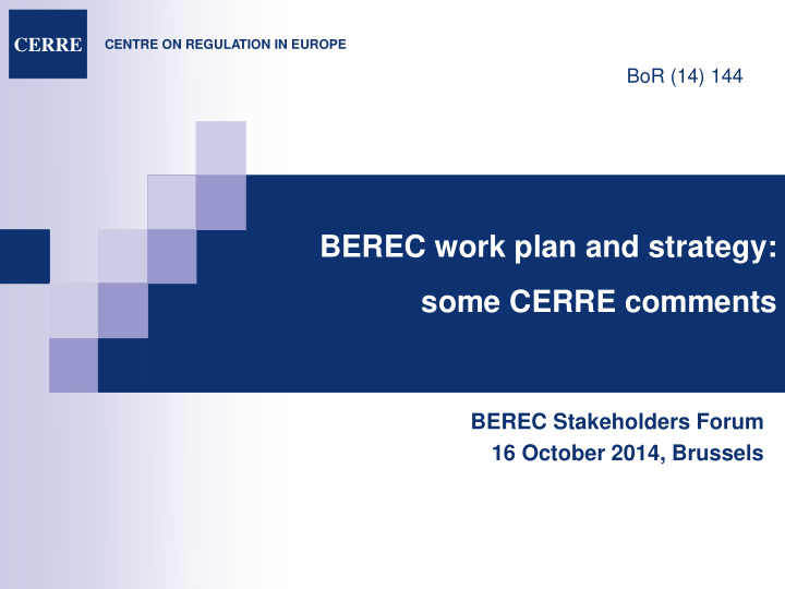 berec work plan and strategy