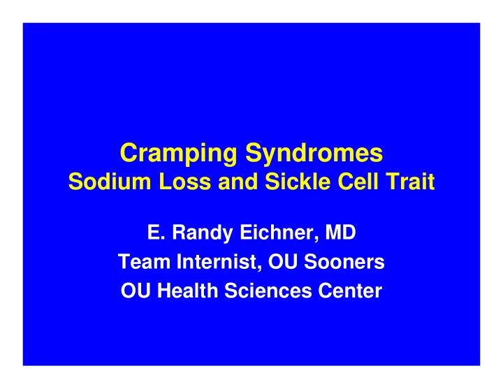 cramping syndromes