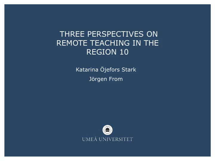 three perspectives on