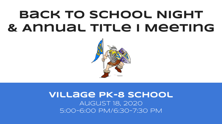 back to school night annual title i meeting