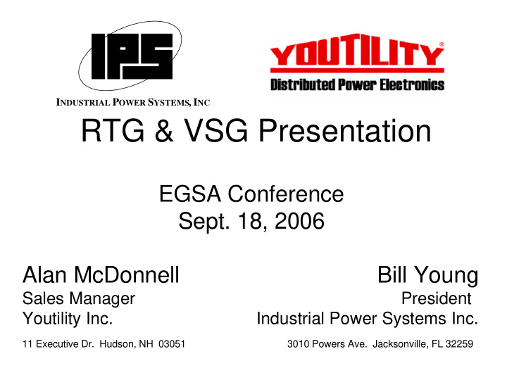 rtg vsg presentation