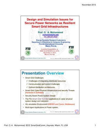 Design and Simulation Issues for  Secure Power Networks as Resilient  Smart Grid Infrastructures